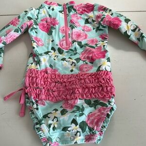 One piece swim with classic ruffle butt ruffles